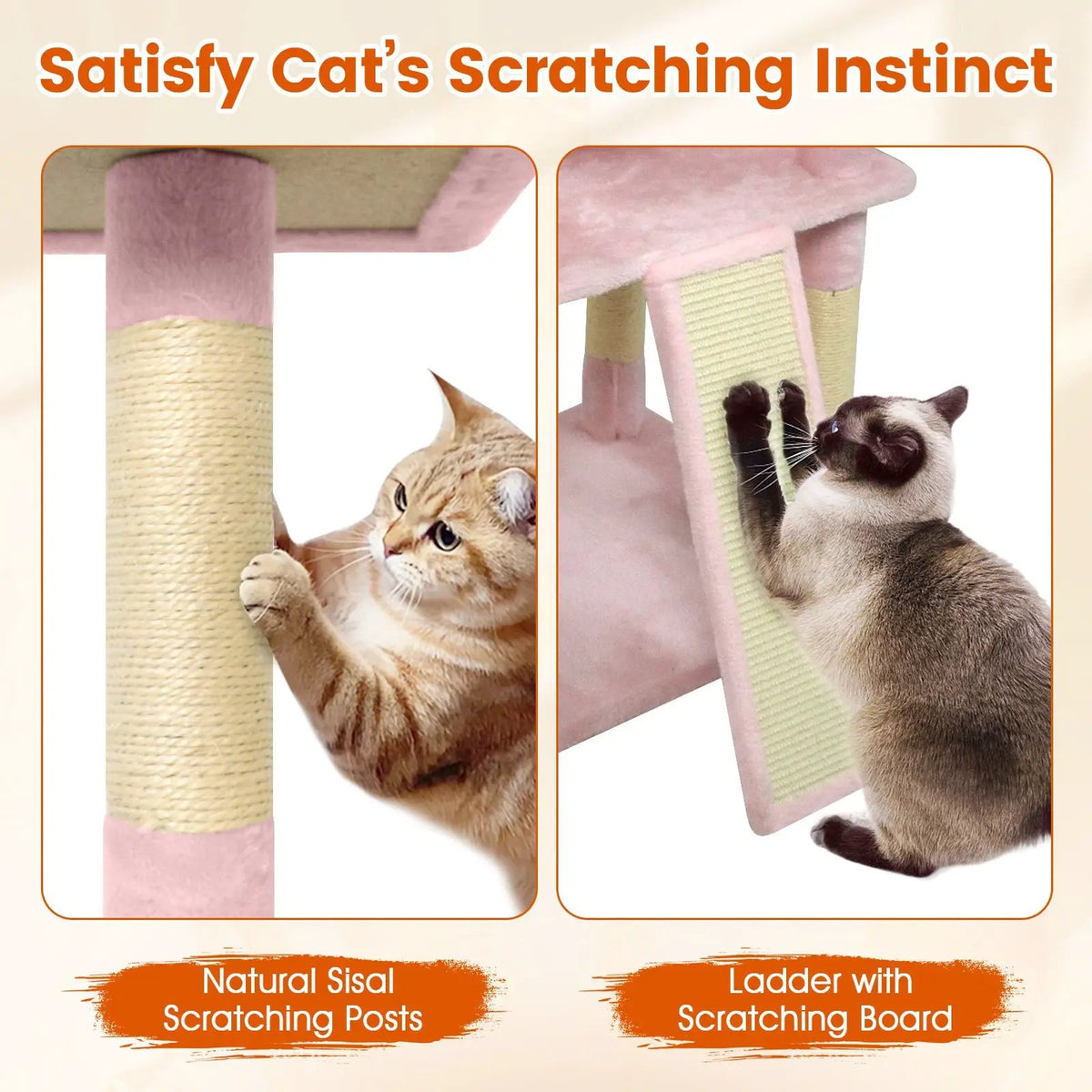 65 Inch Tall Multi-level Cat Tree with 3 Upholstered Perch and 2 Cat Condos, photo 10 of 32
