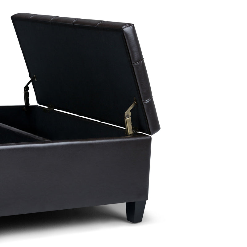 Harrison - Coffee Table Storage Ottoman - Tanners Brown by HouseOfZazla