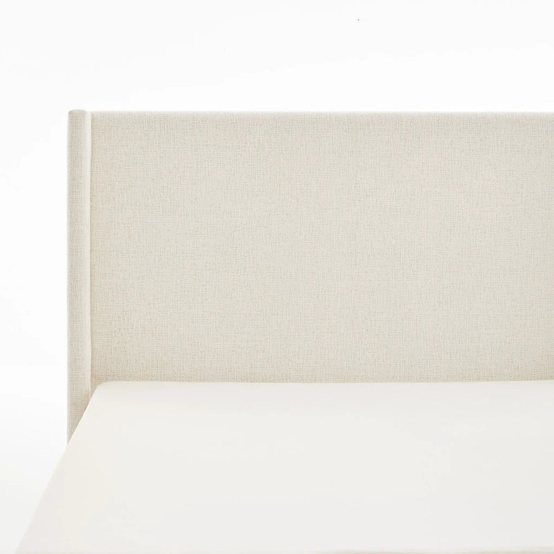 Hosford - Minimalist Upholstered Wingback Bed With Wood Base Platform