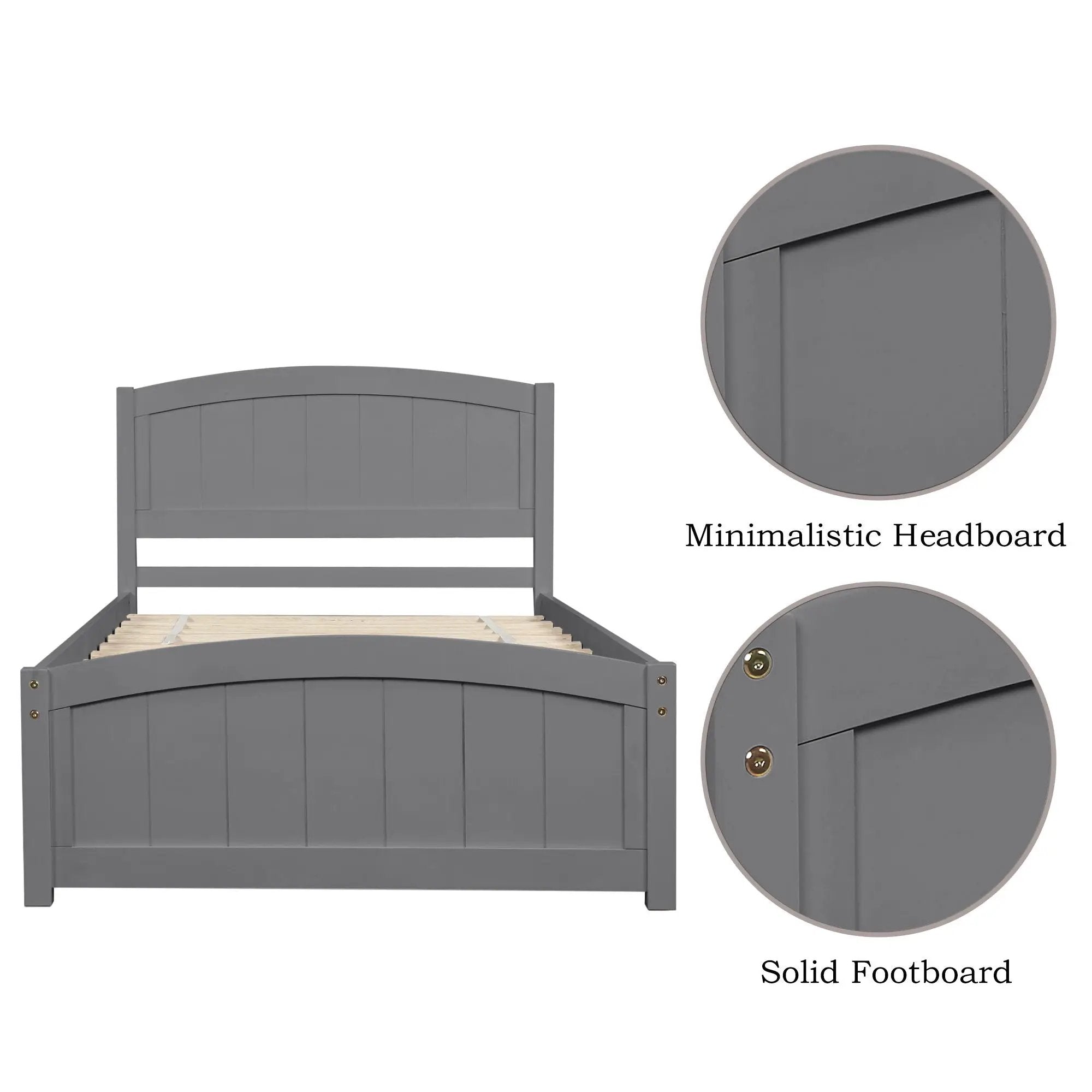 Platform Bed & Headboard, Footboard And Wood Slat Support by HouseOfZazla