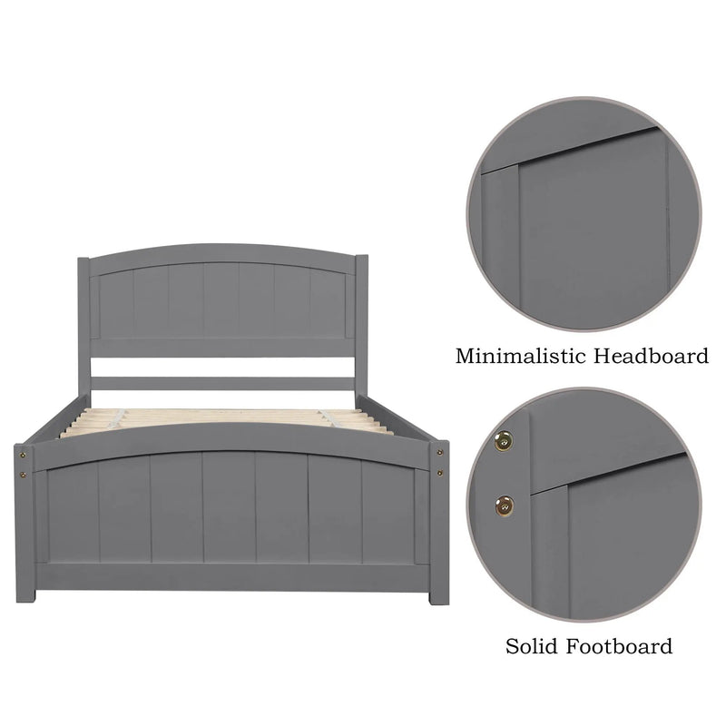 Platform Bed & Headboard, Footboard And Wood Slat Support by HouseOfZazla