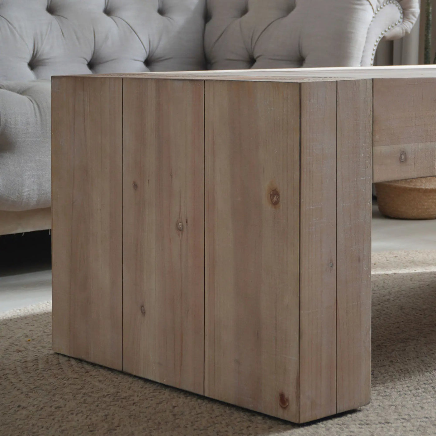 Modern Farmhouse Living Room Block Leg Coffee Table by HouseOfZazla