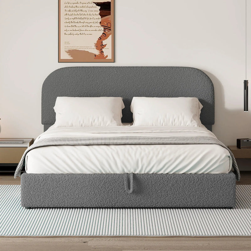 Upholstered Platform Bed With Hydraulic Storage System by Unique Piece Furniture