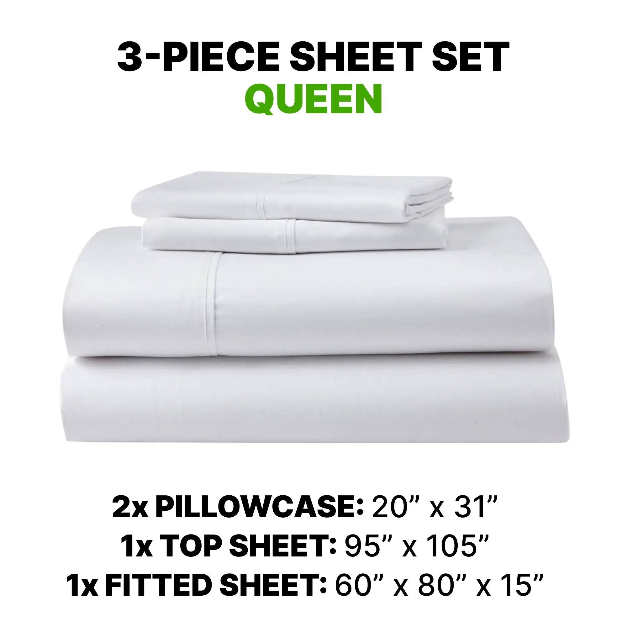 Sheet Set Luxurious Supima Cotton & TENCEL Blend with GhostGrip Bands by HouseOfZazla