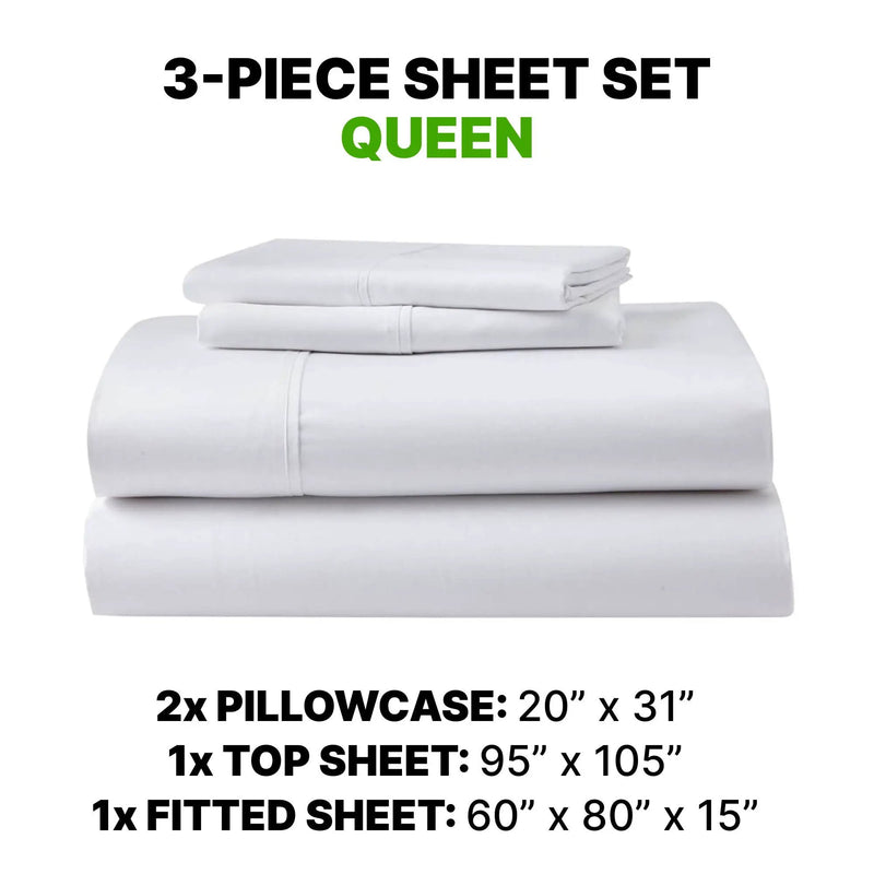 Sheet Set Luxurious Supima Cotton & TENCEL Blend with GhostGrip Bands by HouseOfZazla
