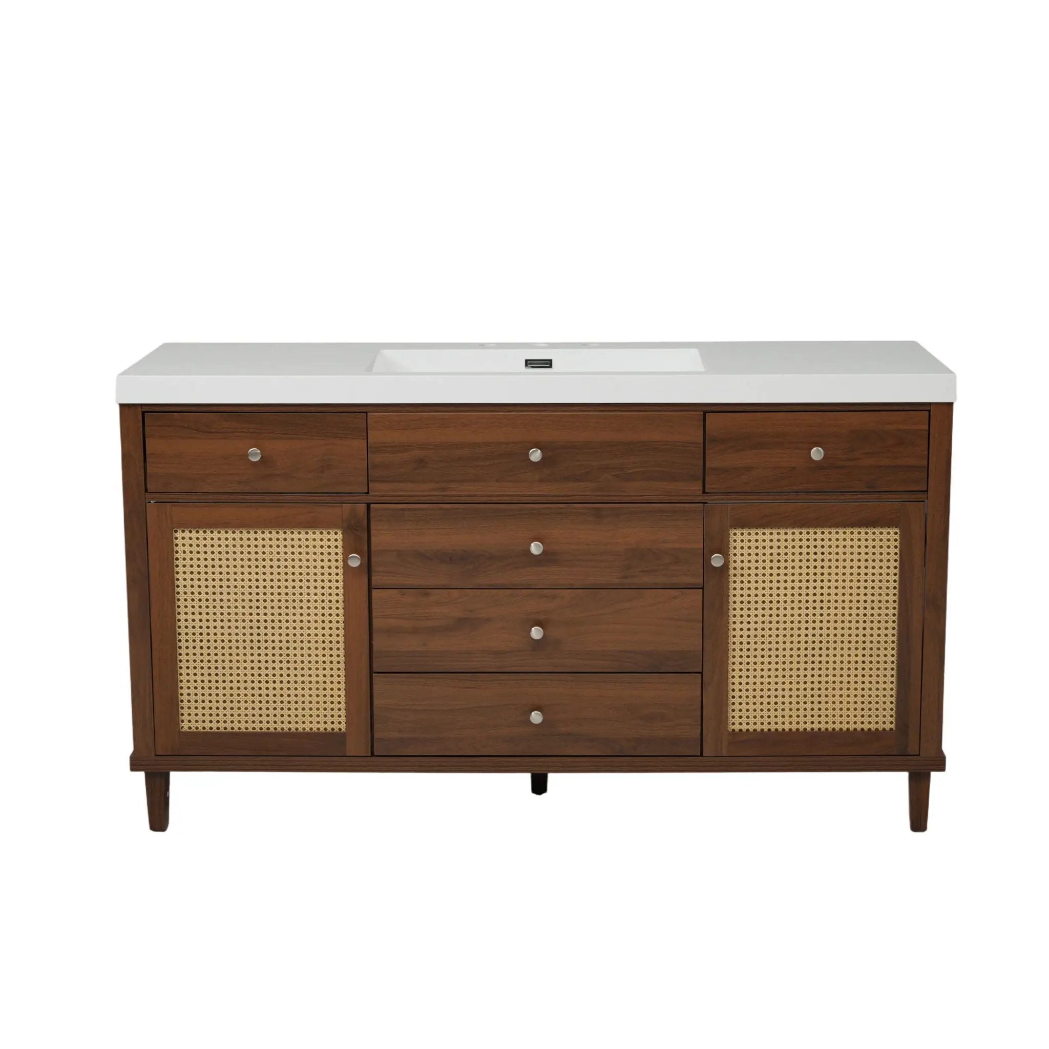 Bathroom Vanity With Sink, 5 Legs, Soft Close Drawers by HouseOfZazla