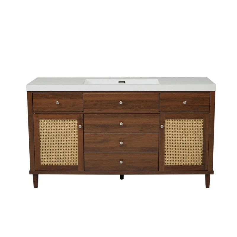 Bathroom Vanity With Sink, 5 Legs, Soft Close Drawers by HouseOfZazla