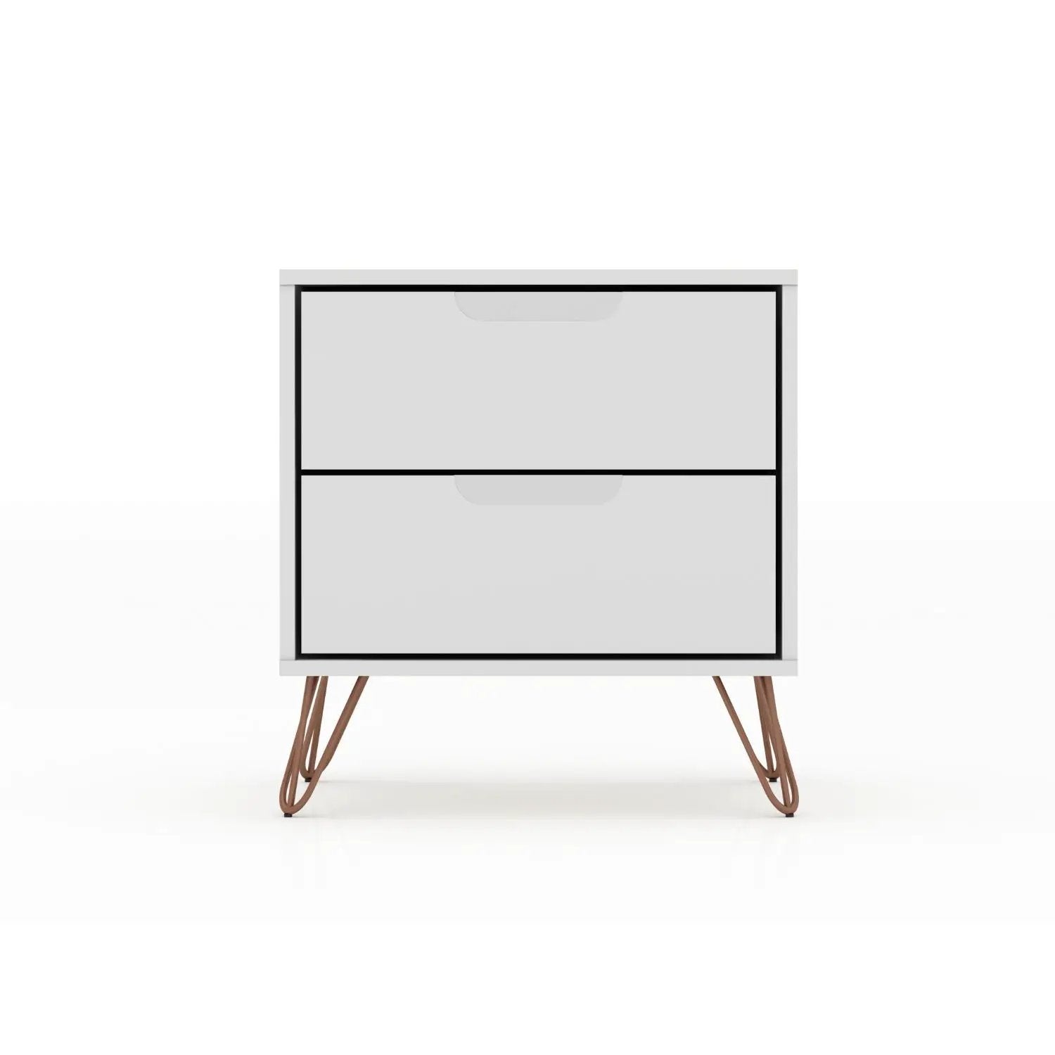 Rockefeller - Nightstand With 2 Drawers - White by HouseOfZazla