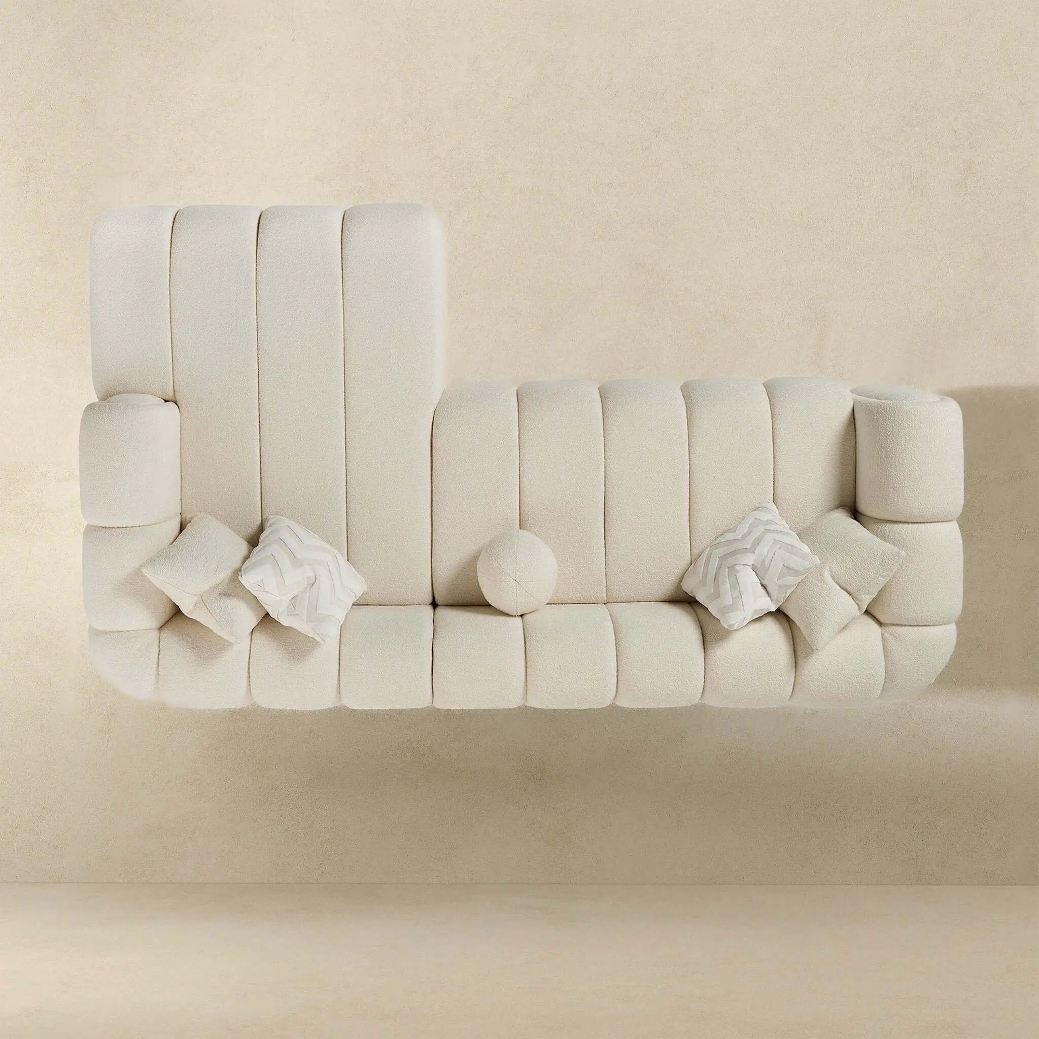 Beatrice - Modern Tufted Right Sectional Sofa - Ivory by HouseOfZazla