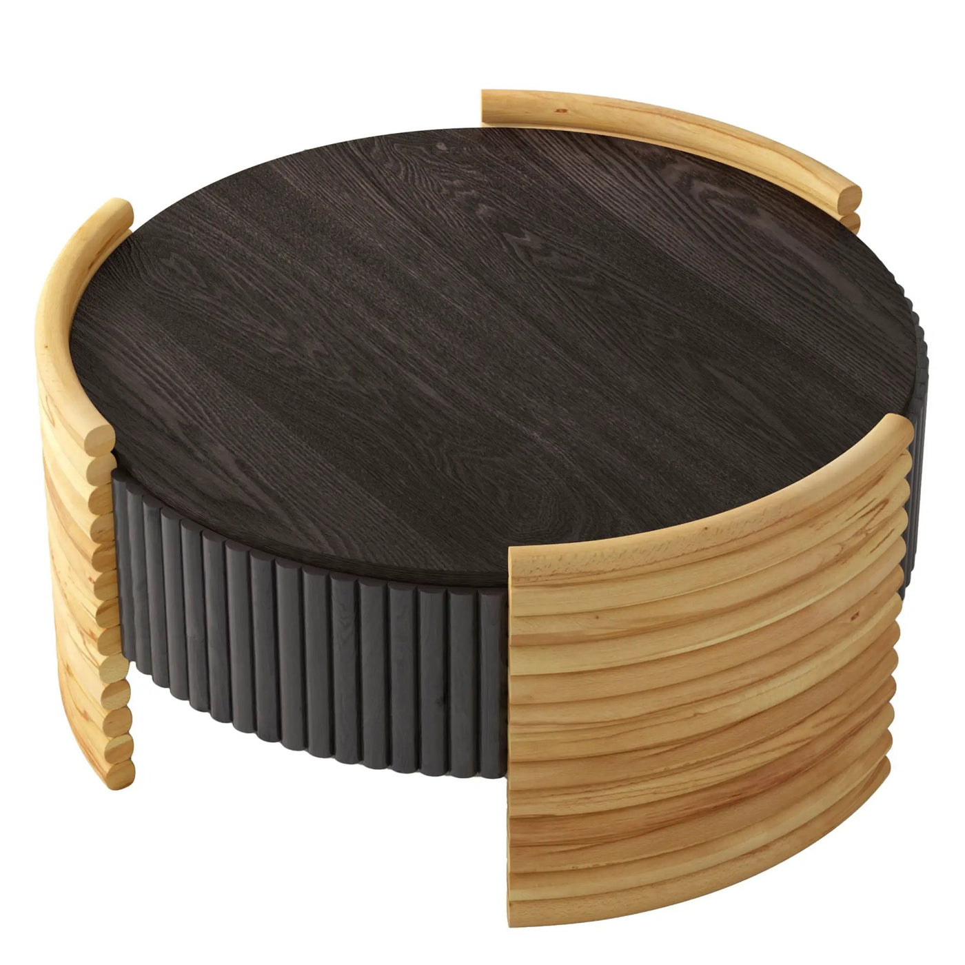 Modern Colorblocked Striped Coffee Table With Flip Top Storage by Unique Piece Furniture