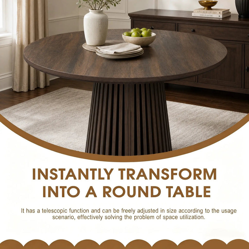 Walnut-Colored Wooden Dining Table by HouseOfZazla