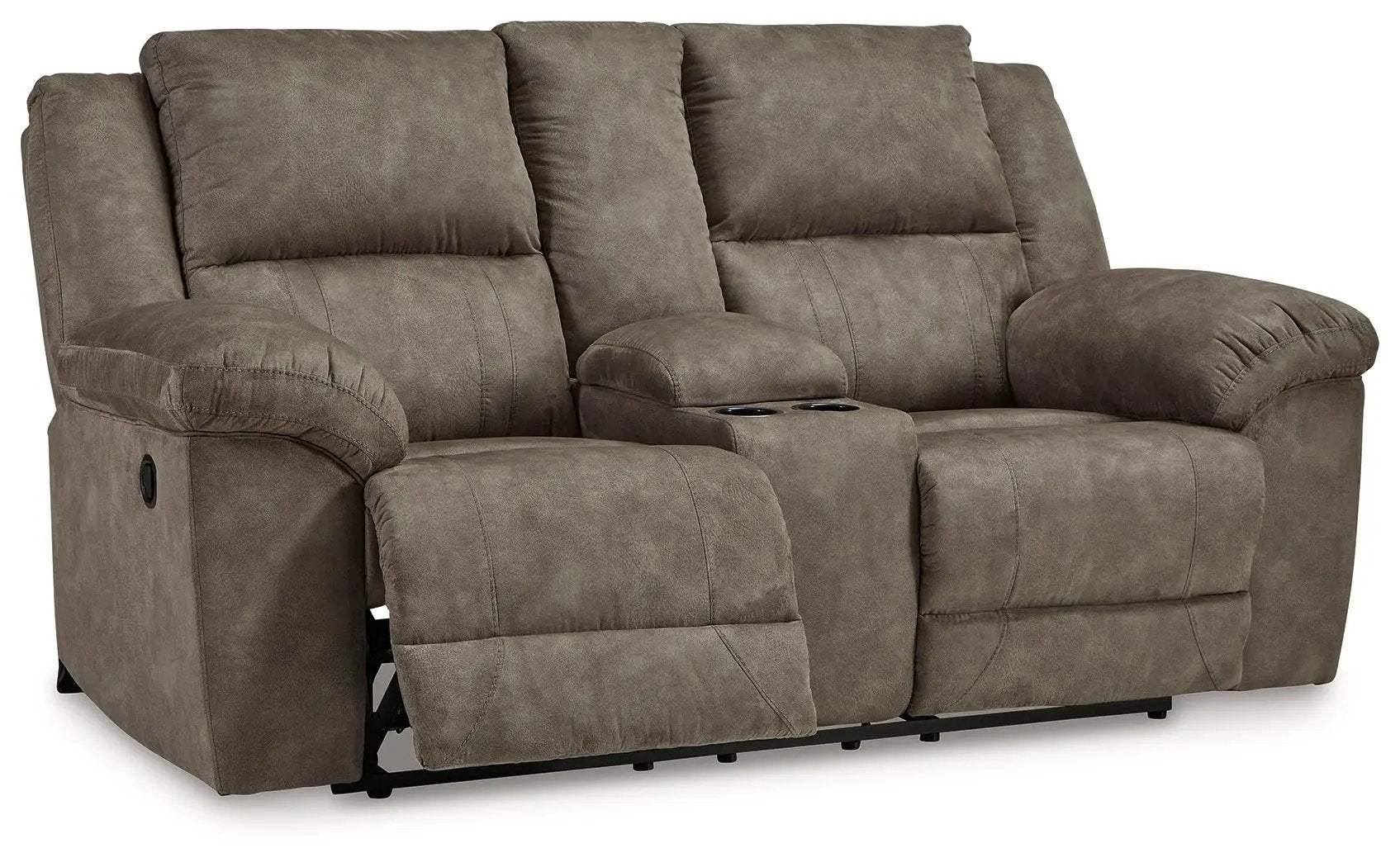 Laresview - Dbl Reclining Loveseat with Console - Fossil by Unique Piece Furniture