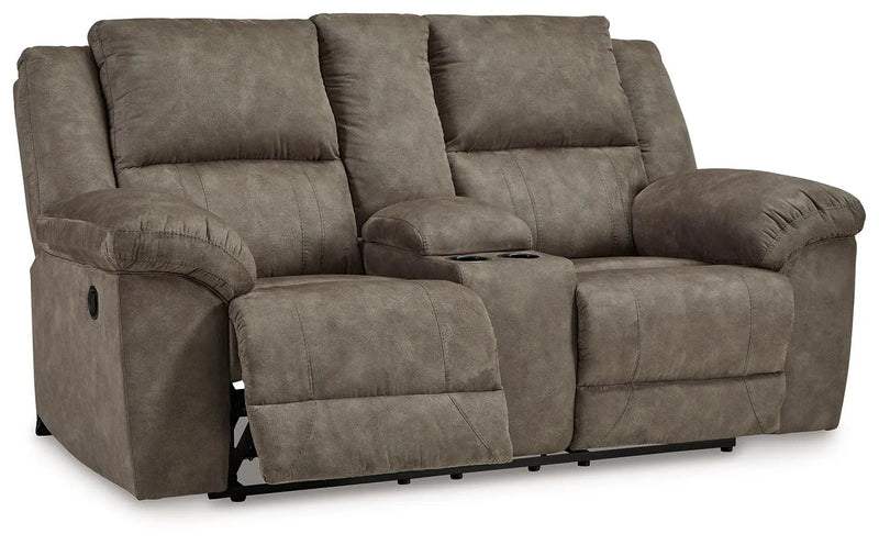 Laresview - Dbl Reclining Loveseat with Console - Fossil by Unique Piece Furniture
