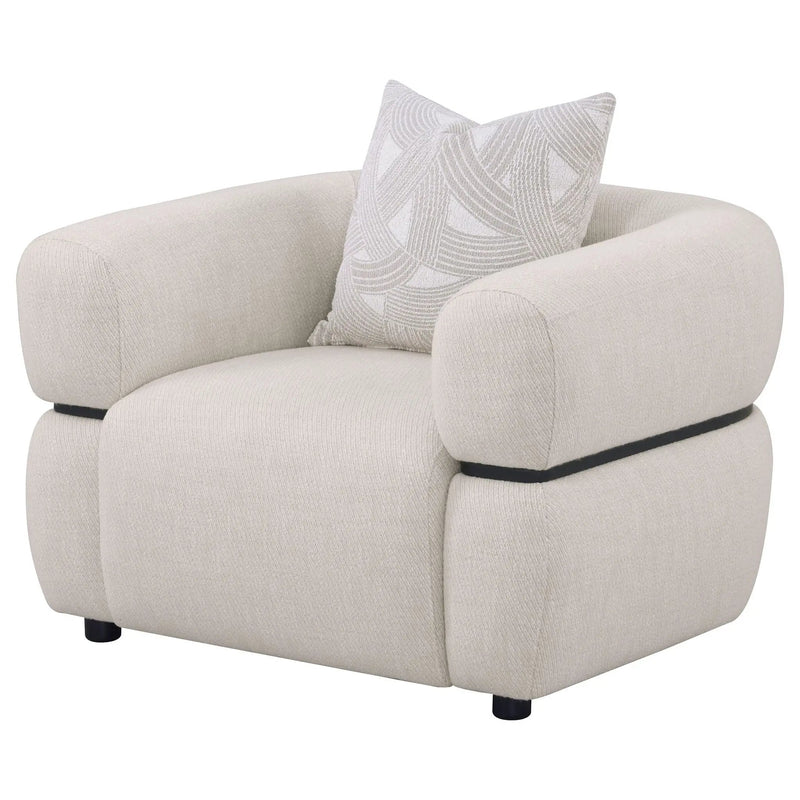 Jeanette Fabric Upholstered Round Arm Accent Chair Beige by Unique Piece Furniture