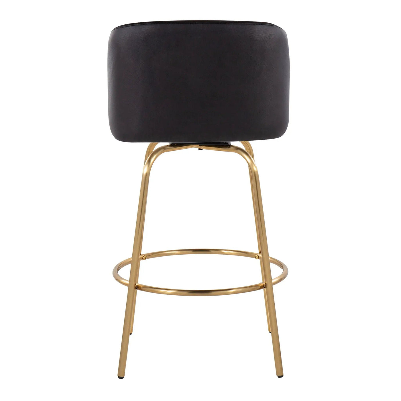 Toriano - Contemporary, Fixed Height Counter Stool With Swivel With Round Footrest (Set of 2) by HouseOfZazla