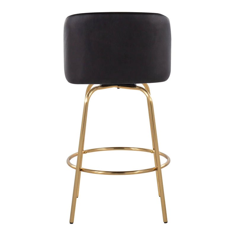 Toriano - Contemporary, Fixed Height Counter Stool With Swivel With Round Footrest (Set of 2) by Unique Piece Furniture