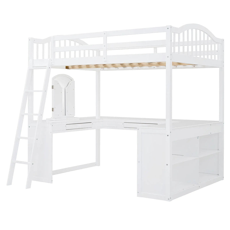 Loft Bed With Drawers, Cabinet, Shelves With Desk by HouseOfZazla