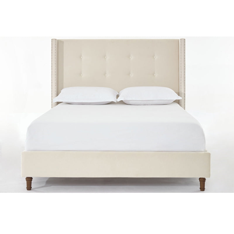 Peyton - Upholstered Bed With 54" High Headboard, Traditional Hand Buttoned Tufting by HouseOfZazla