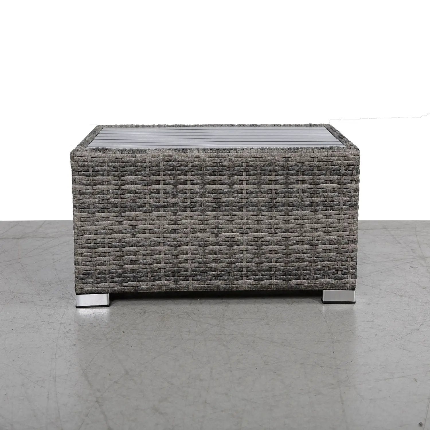 Chesterville - Slatted Side Table With Aluminum Top - Gray by HouseOfZazla