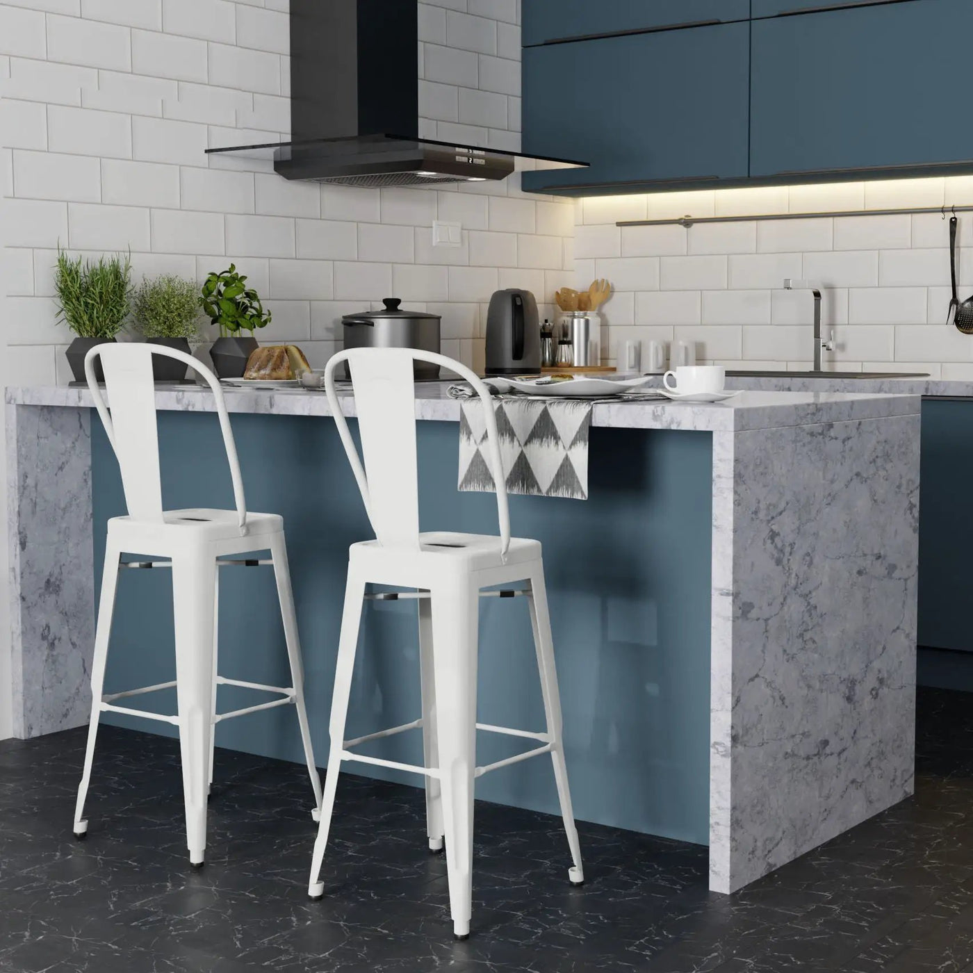 Fletcher - Handcrafted Metal Stool (Set of 2) by HouseOfZazla