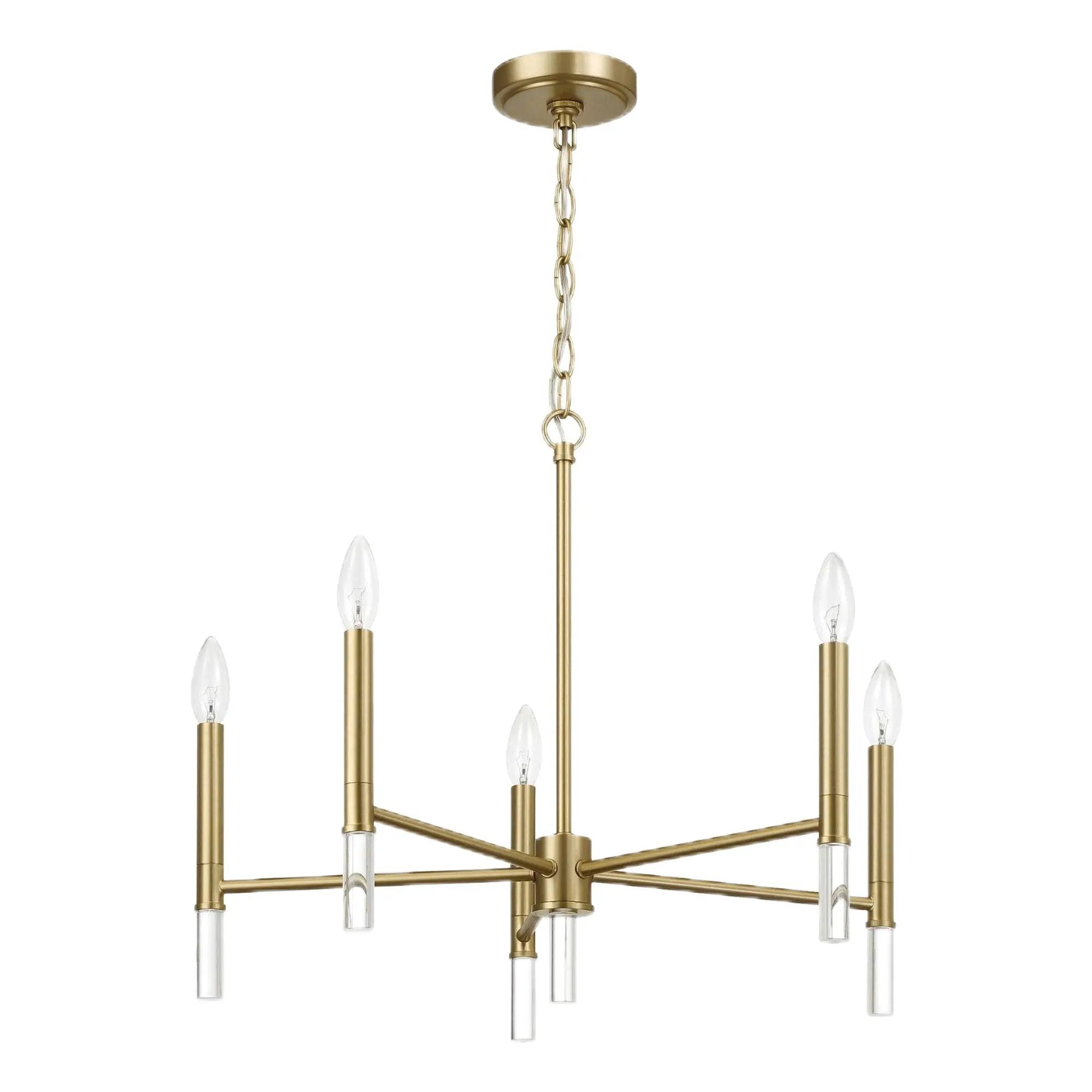 Courtyard - 5 Light Candle Chandelier - Clear / Gold by Unique Piece Furniture