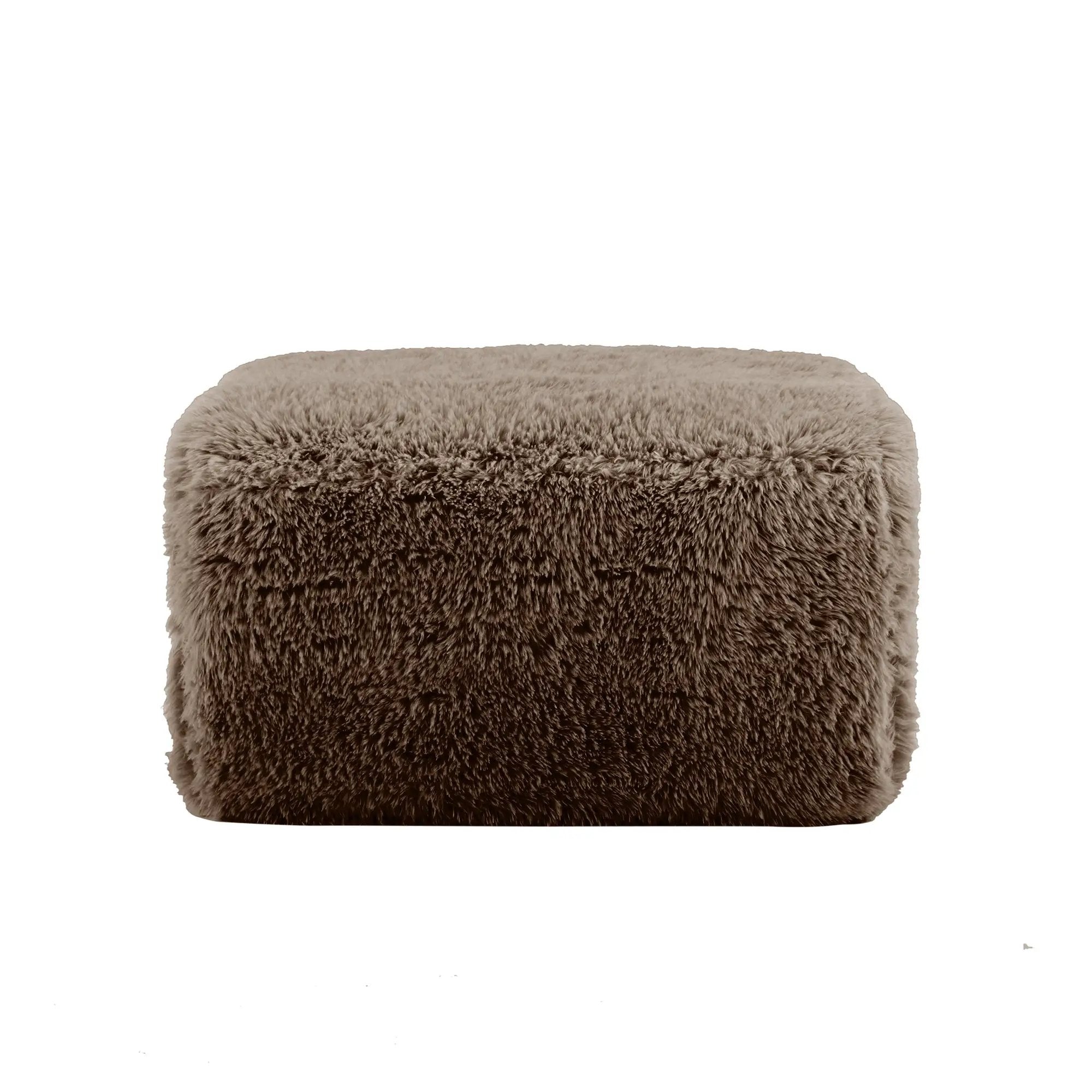 Aviana Ottoman in Plush Fabric - Chocolate by HouseOfZazla