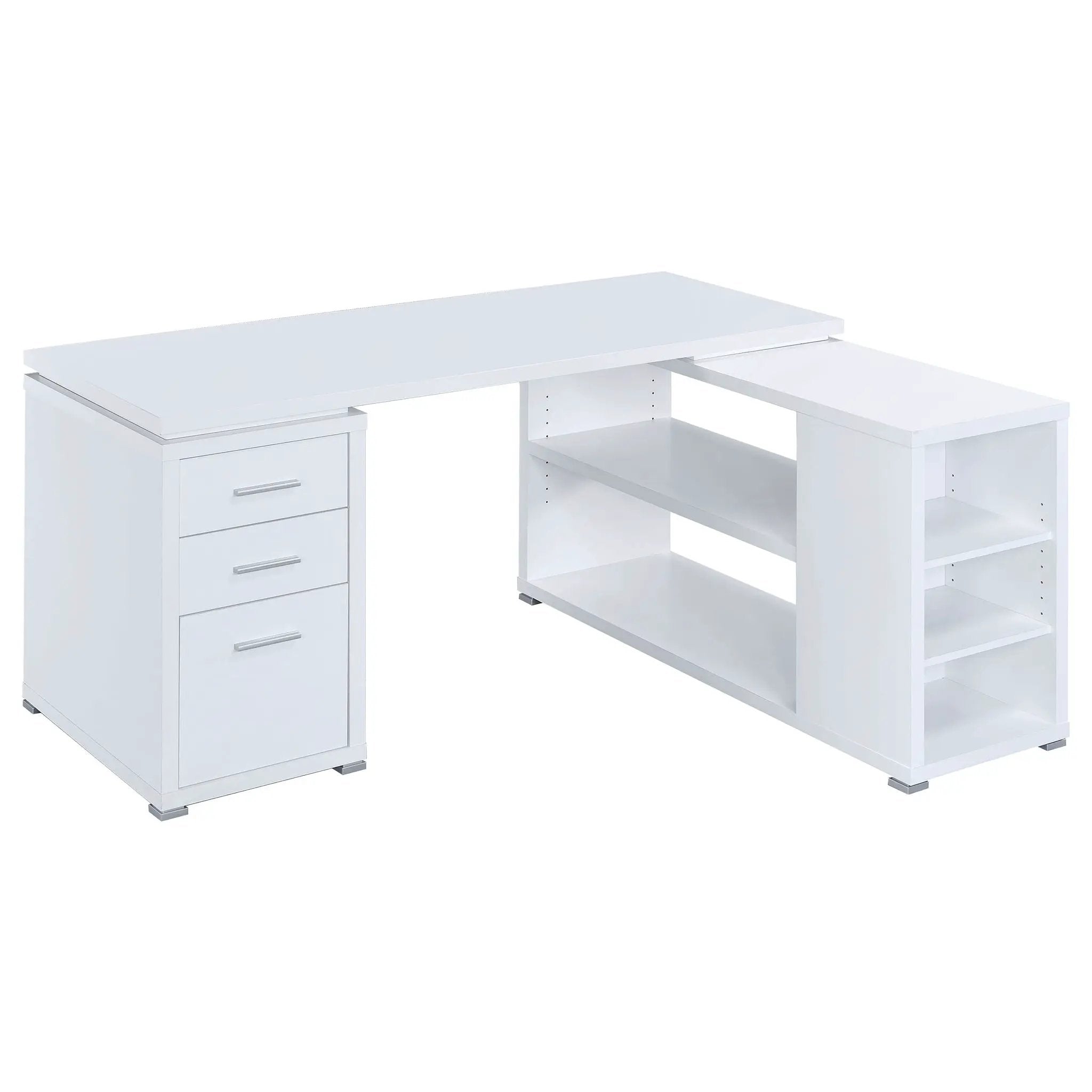 Yvette 60-inch 3-drawer L-Shape Computer Desk White by Unique Piece Furniture