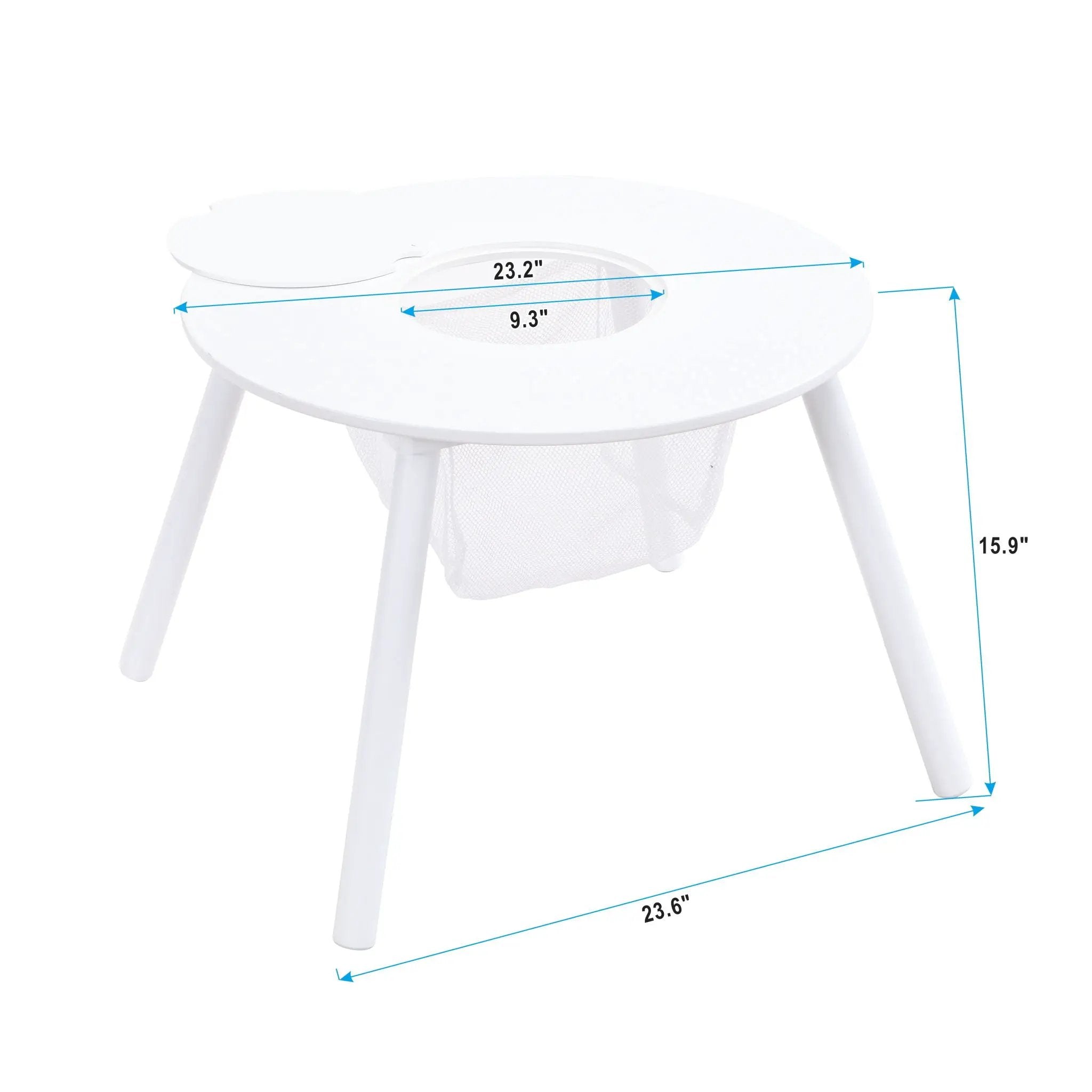 Children's Panel Table With 4 Chairs - White by HouseOfZazla