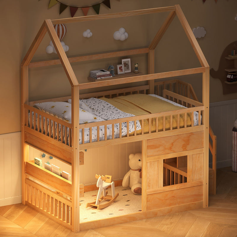 House Bed With Built-In LED Shelf Light by HouseOfZazla