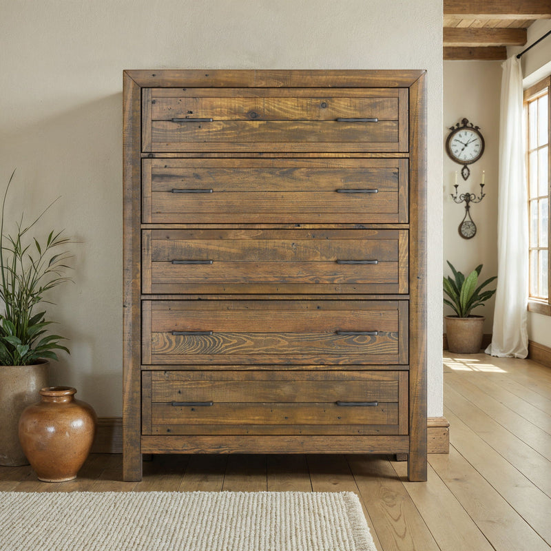 5 Drawer Chest With - Brown by HouseOfZazla