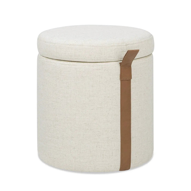 Brandy - Round Upholstered Storage Ottoman With Accent by Unique Piece Furniture