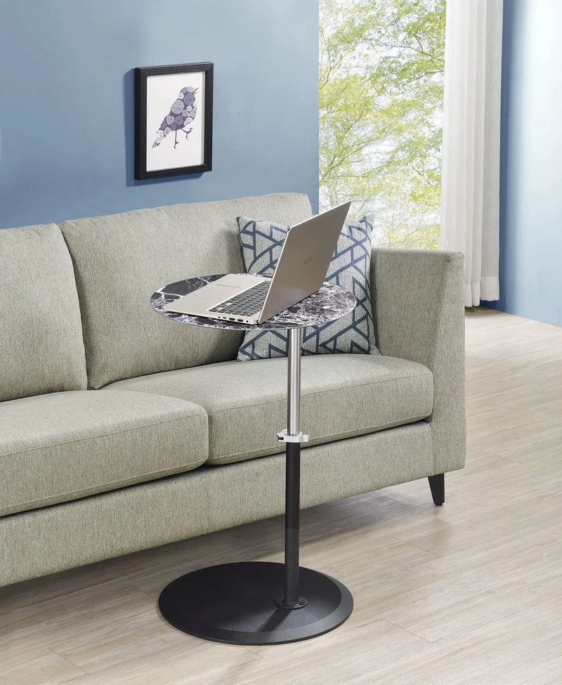 Orbit - 15.5" End Table With Height Adjustable Marble Textured Top by Unique Piece Furniture