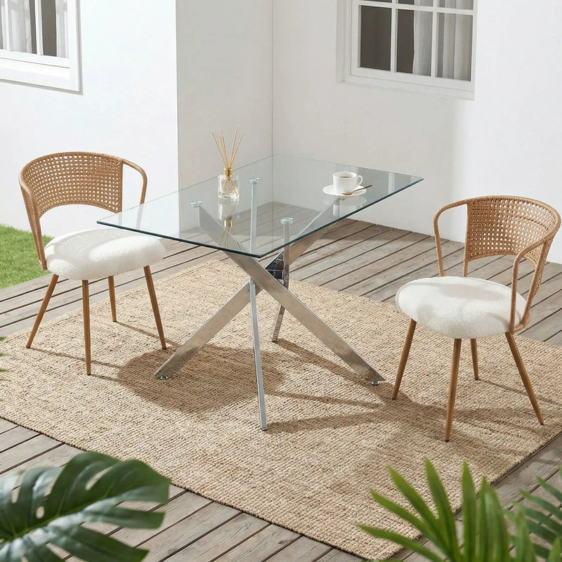 Dining Chairs With Wing Back Design For Kitchen (Set of 2) - Beige / Brown by HouseOfZazla