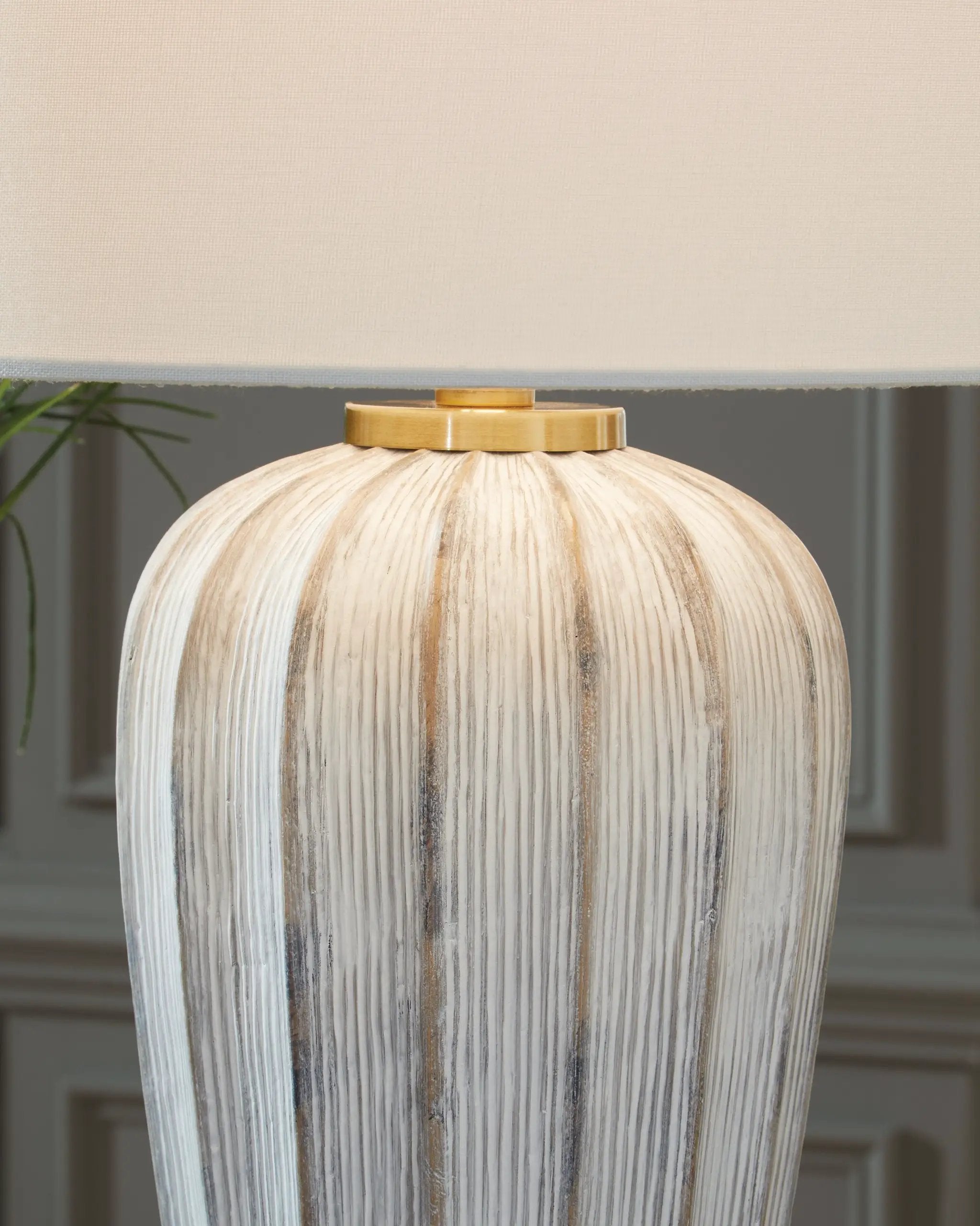 Lanwell - Poly Table Lamp - Antique Gray by Unique Piece Furniture