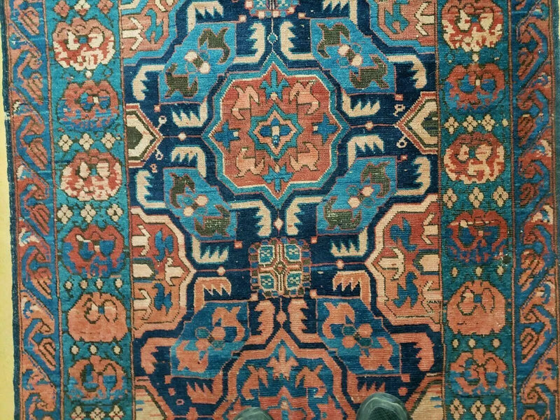 3'10" X 10' Antique Caucasian Seychor Rug Hand Made Wool Carpet Organic Dye Nice by Jewel Rugs