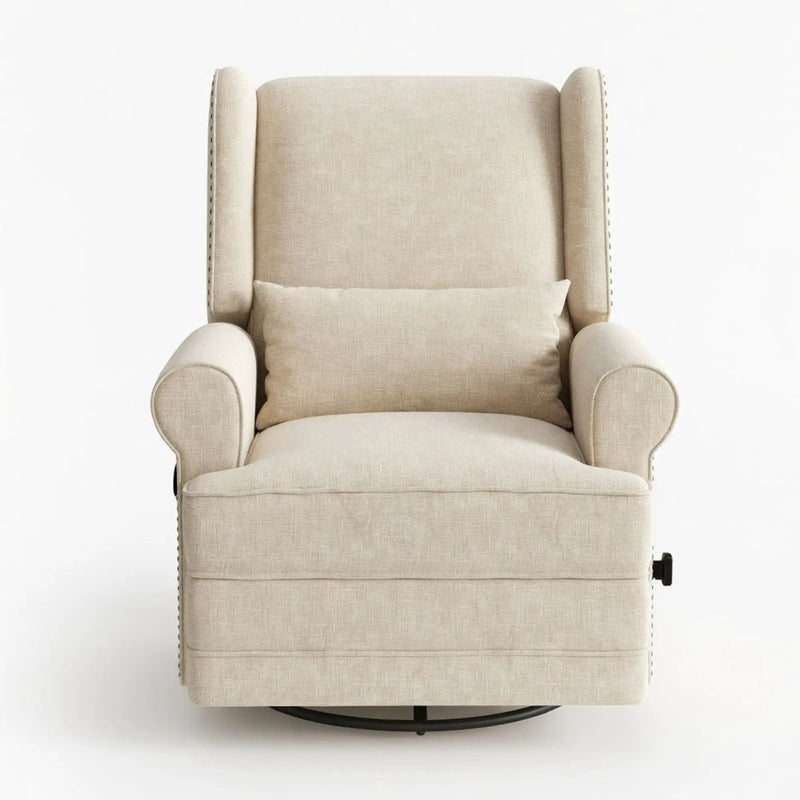 Extra Wide Swivel Recliner Glider Chair With Footrest
