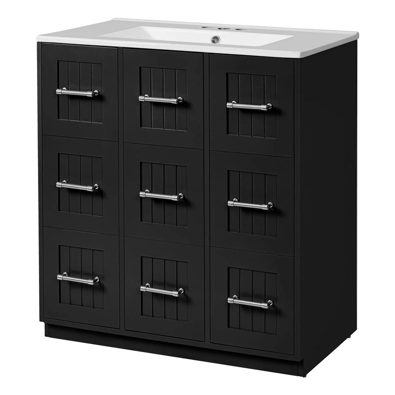 Bathroom Vanity With Undermount Sink, Soft-Close Doors, Drawers, Ceramic Sink by Unique Piece Furniture