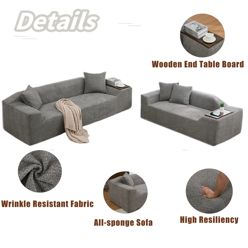 Modern 2 Piece Boucle Cloud Sofa Set by HouseOfZazla