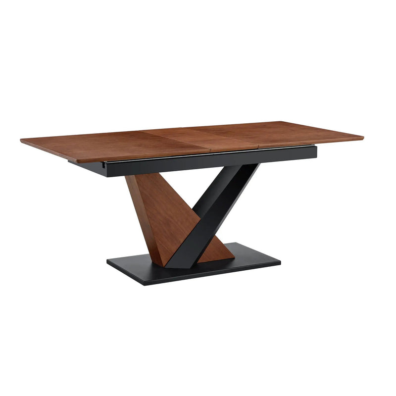 Dining Table, Scratch Resistant, Cross Geometric Legs For Kitchen & Dining Room - Dark Walnut by Unique Piece Furniture