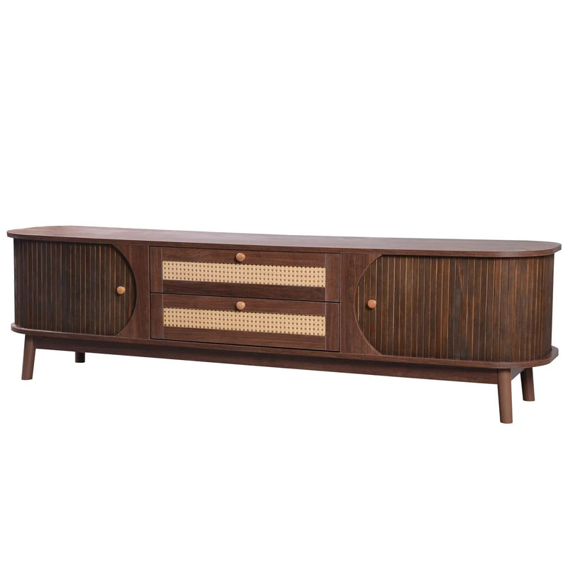 TV Stand for TVs Up to 75" with Drawers and Sliding Doors by HouseOfZazla