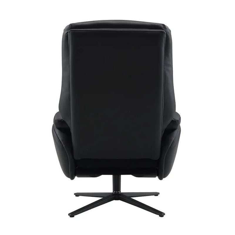 Labonita - Motion Accent Chair With Swivel & Ottoman - Black Top Grain Leather & Black by Unique Piece Furniture