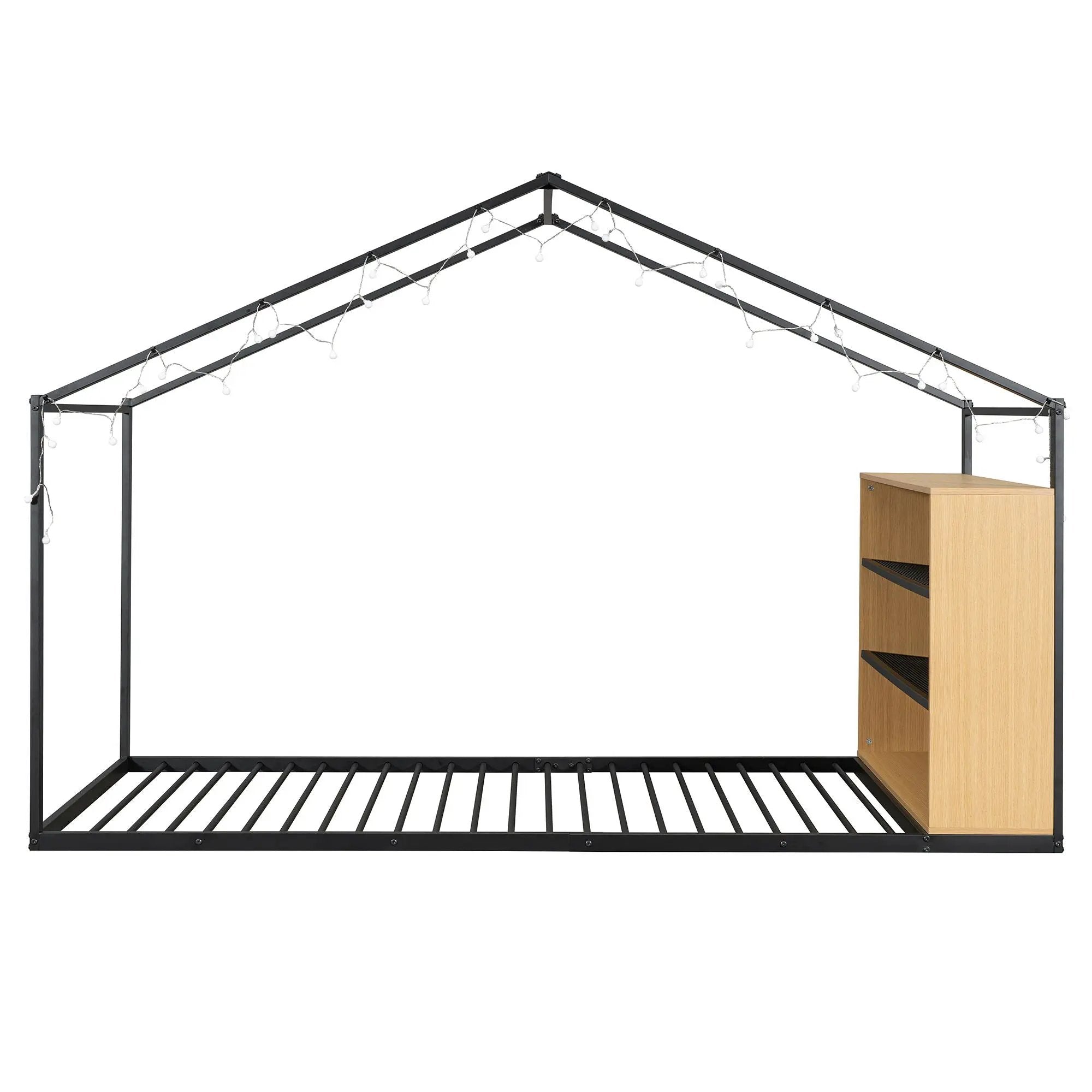 Bed House Frame With Shelves And Lights by HouseOfZazla
