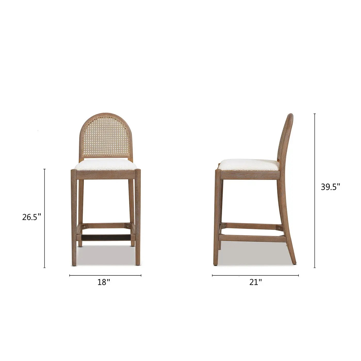 Panama - Curved Back Cane Counter Stool (Set of 2) by HouseOfZazla