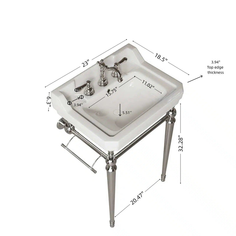 VICI 23" Bathroom Console Sink, Wall-Mounted by HouseOfZazla