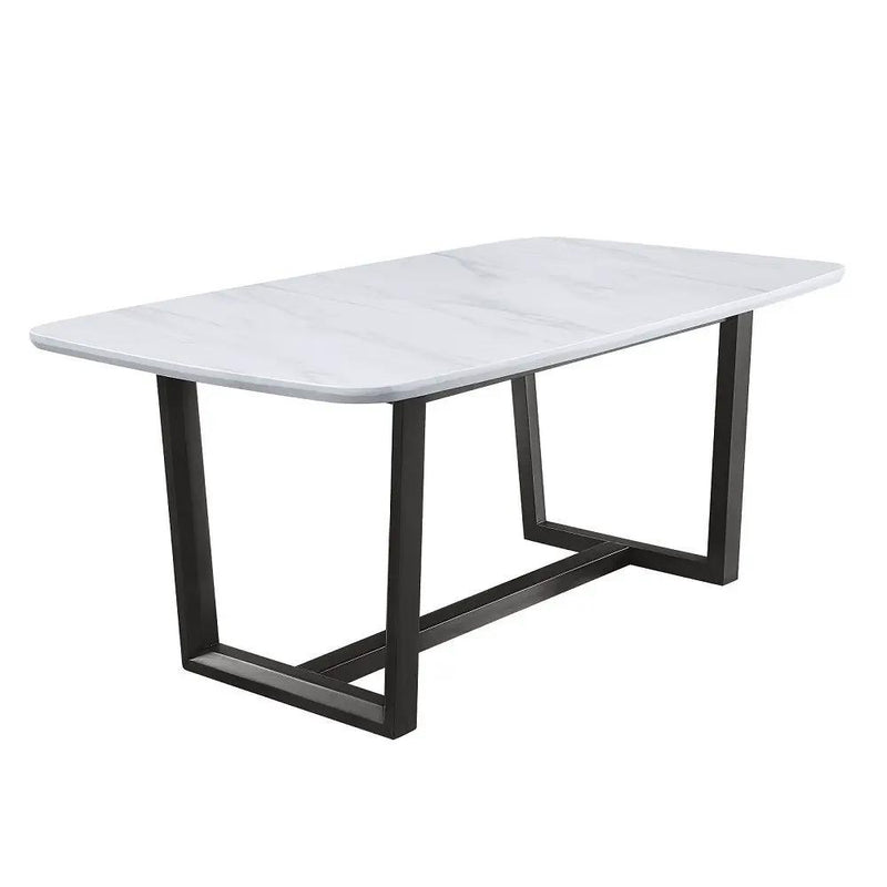 Madan - Dining Table With Marble Top - Marble Top & Weathered Gray by Unique Piece Furniture