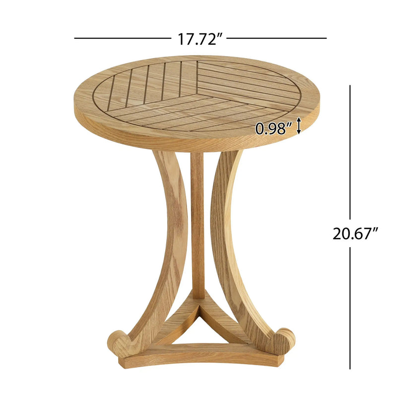 Natural Finish Round Wood Accent Table by HouseOfZazla