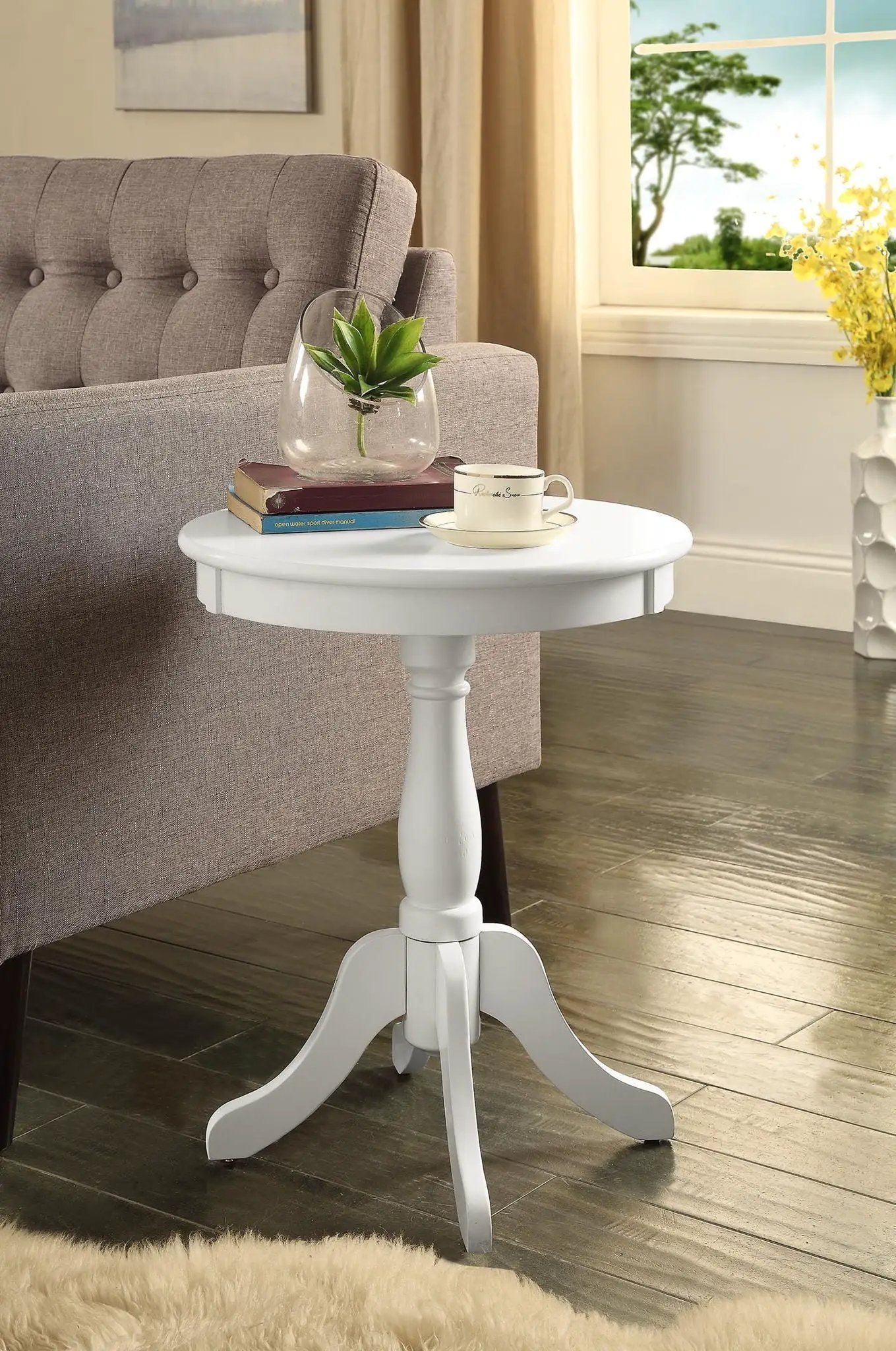 Alger - Accent Table - White by HouseOfZazla