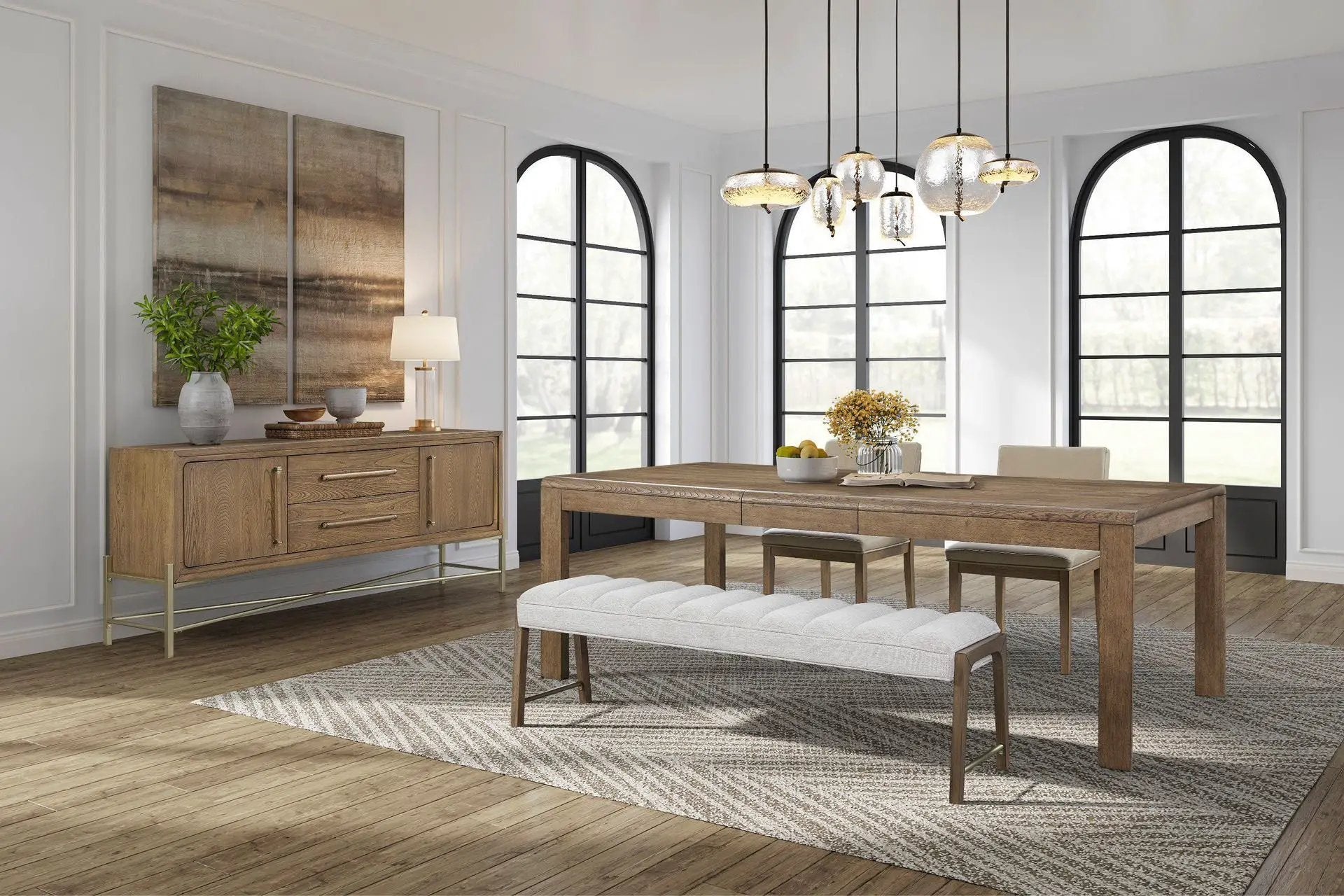 Dining Table With Leaf - Light Brown by Unique Piece Furniture