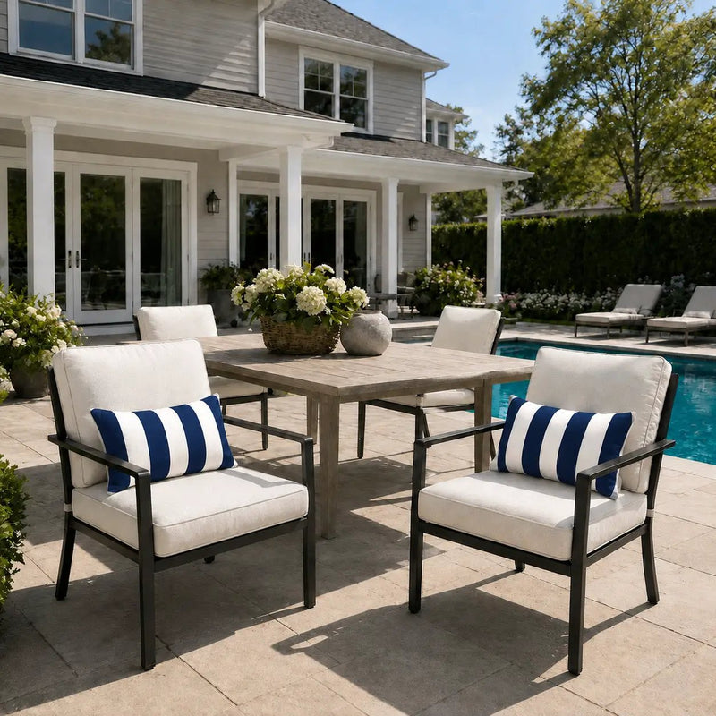 4 Pack Outdoor Lumbar Pillow with Inserts by HouseOfZazla