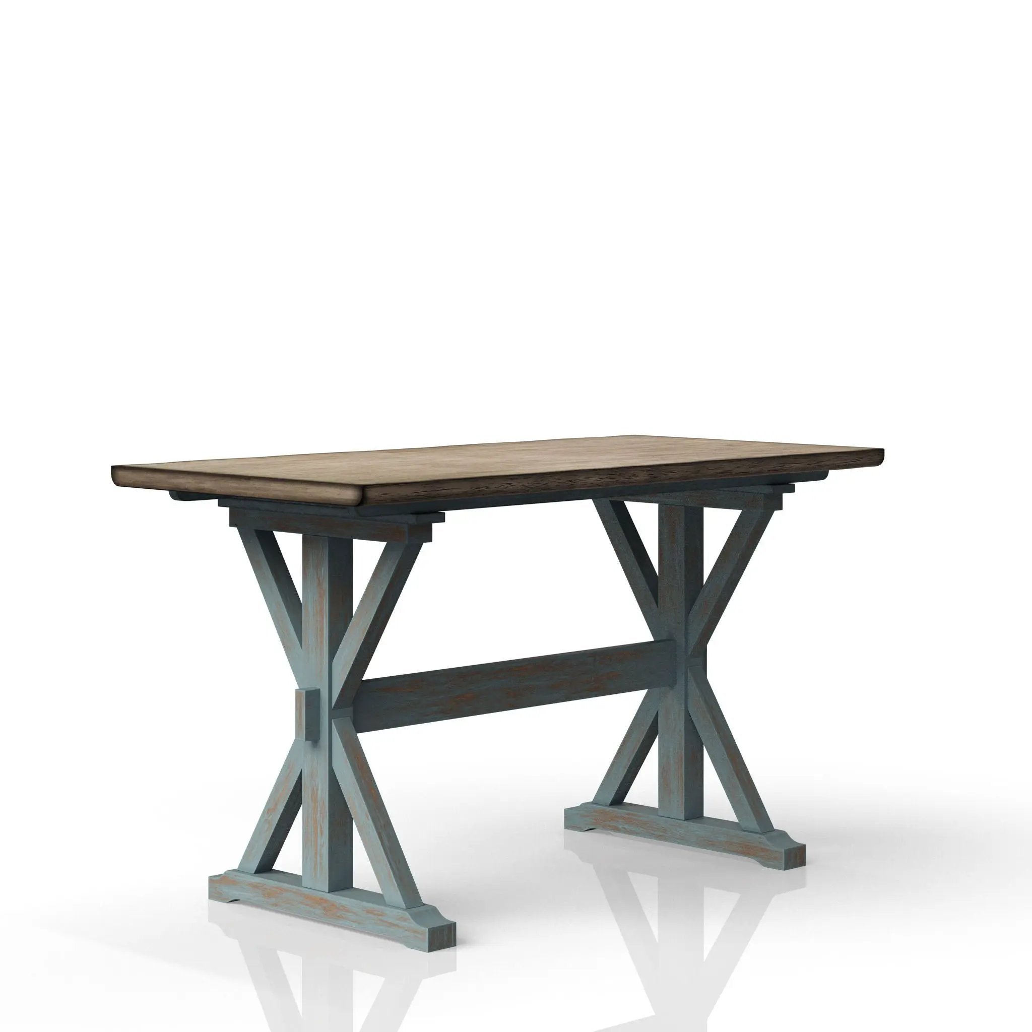 X Based Counter Height Dining Table - Aqua Blue by Unique Piece Furniture